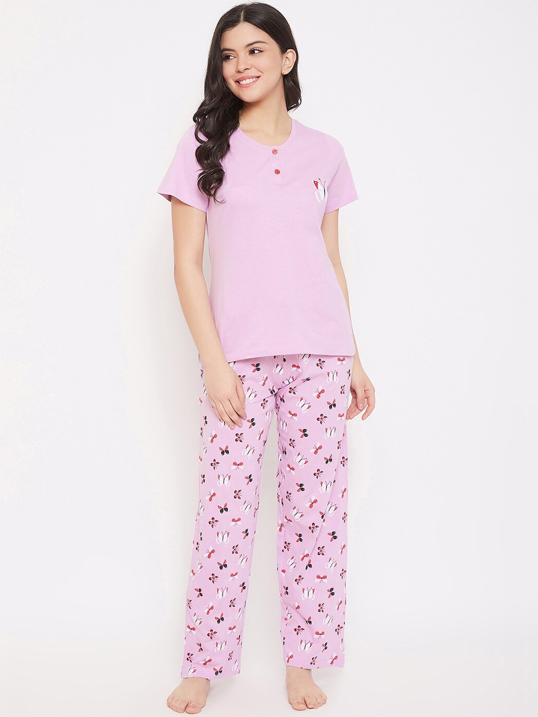 

Clovia Women Purple Solid Night Suit