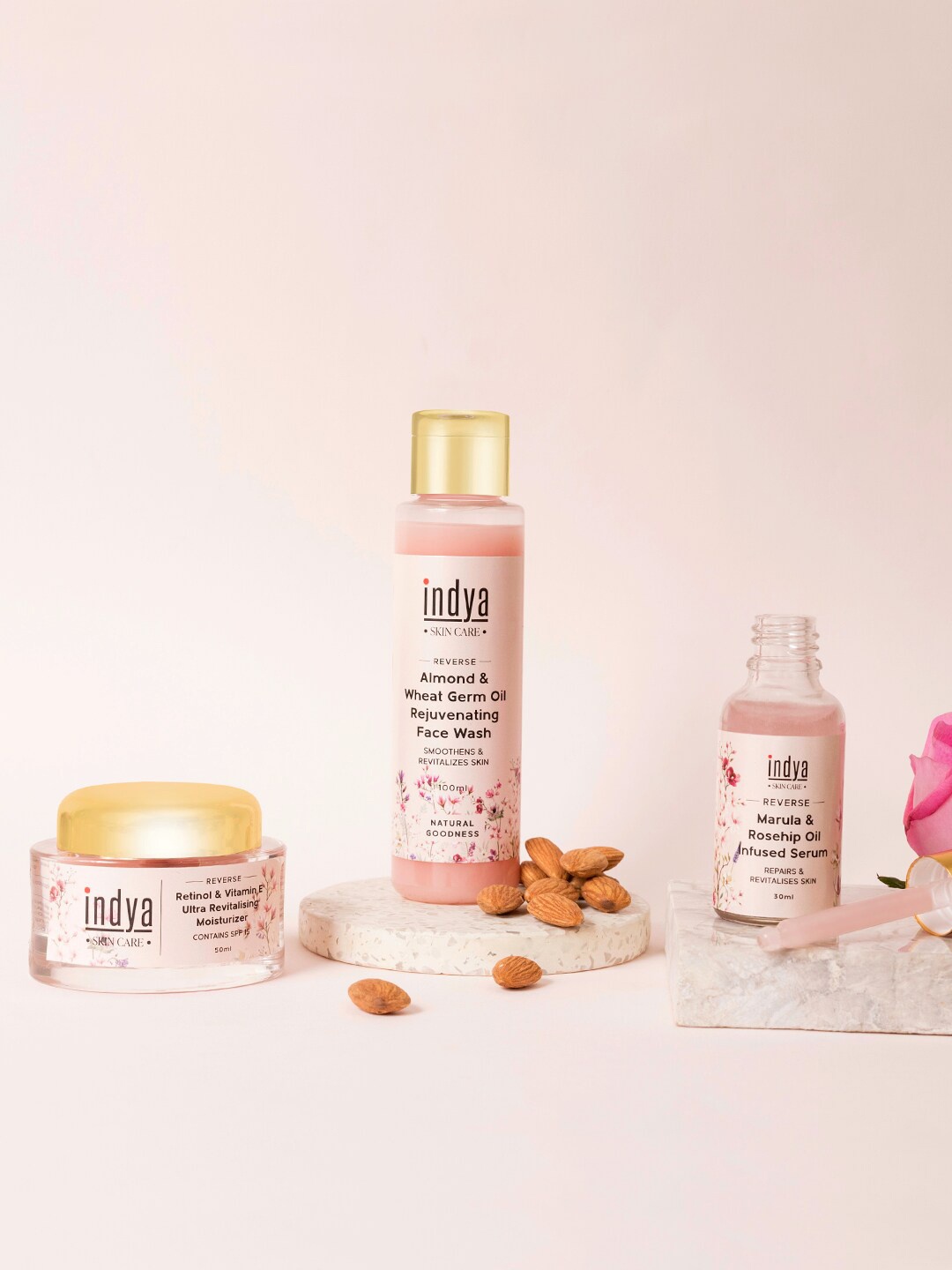

INDYA Revitalizing AM Routine Kit - 180 ml, Pink