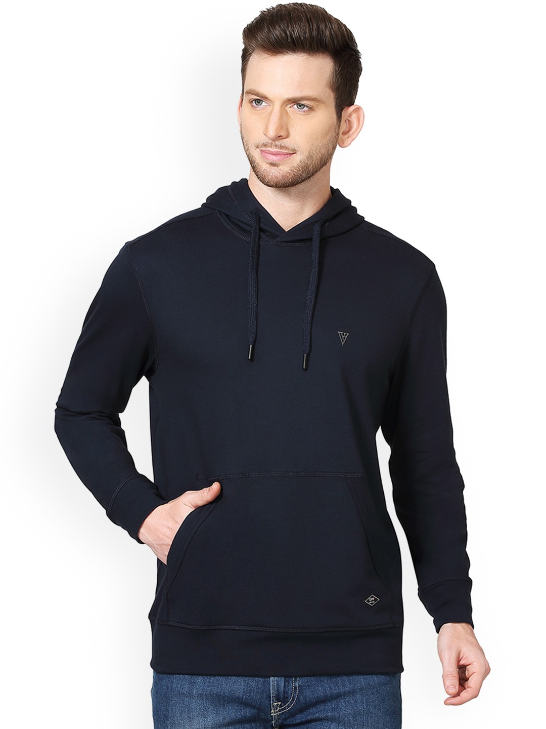 

Van Heusen Men Solid G99+ Antiviral Long Sleeve Hoodie, Navy blue