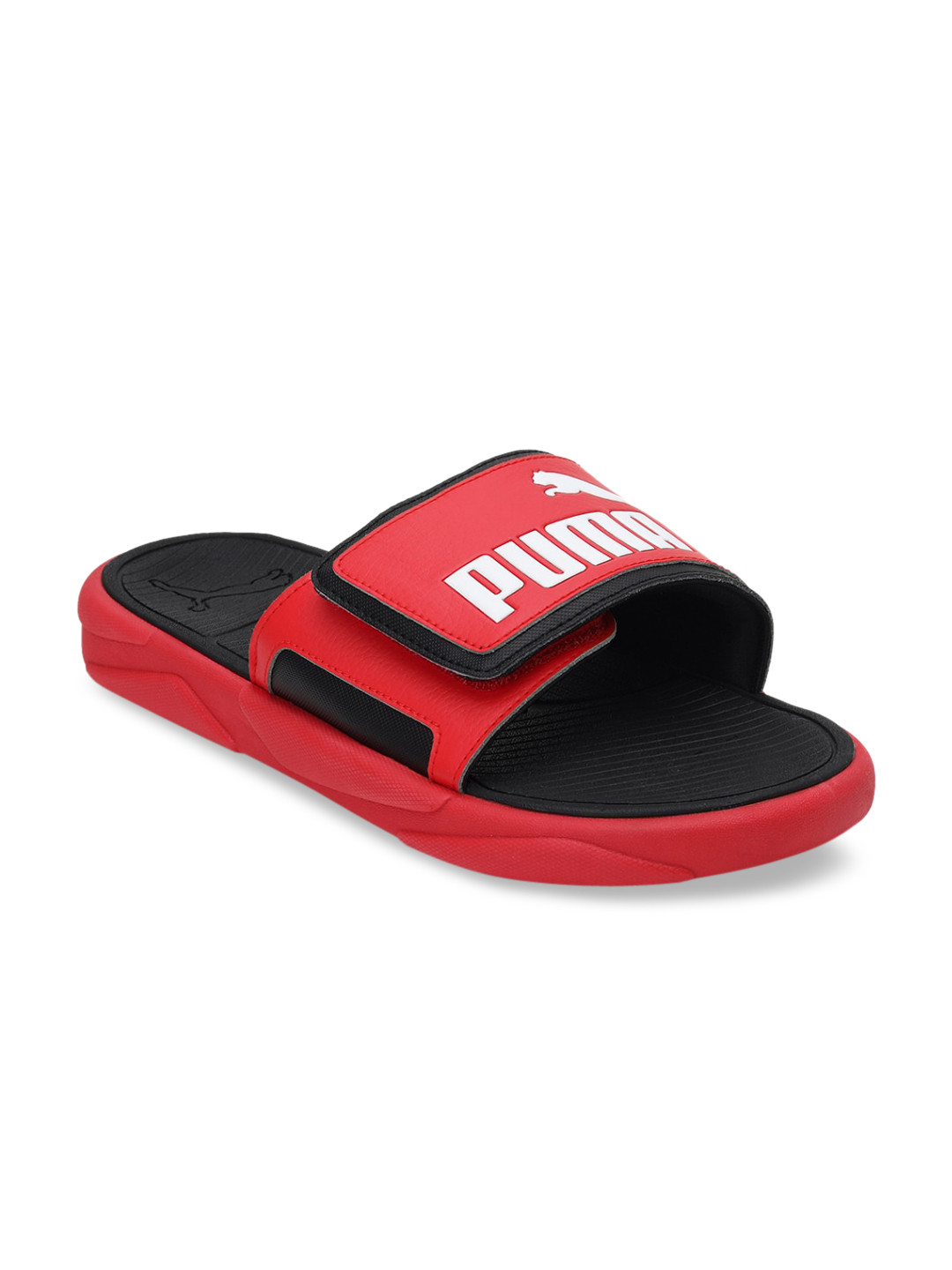 

Puma Unisex Red & White Printed Sliders