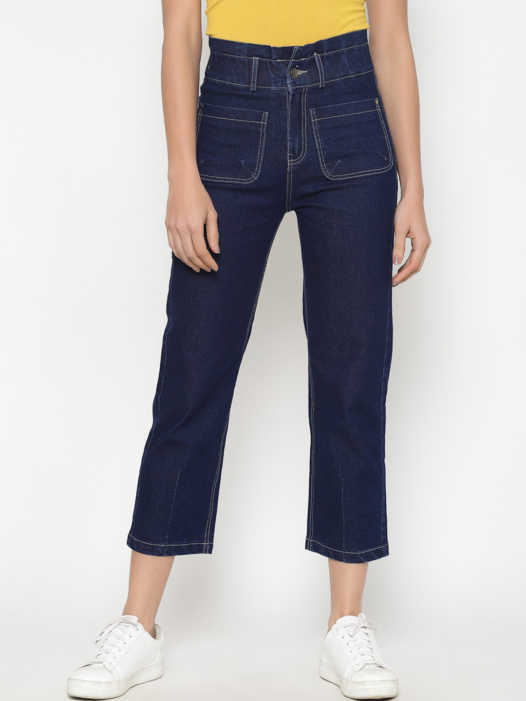 

KASSUALLY Women Navy Blue Regular Fit High-Rise Clean Look Jeans