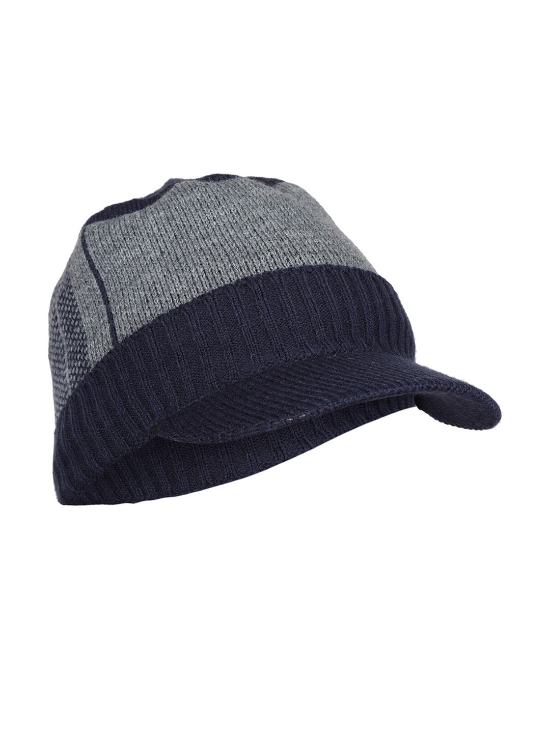 

iSWEVEN Unisex Blue & Grey Solid Woven Expandable Visor Cap