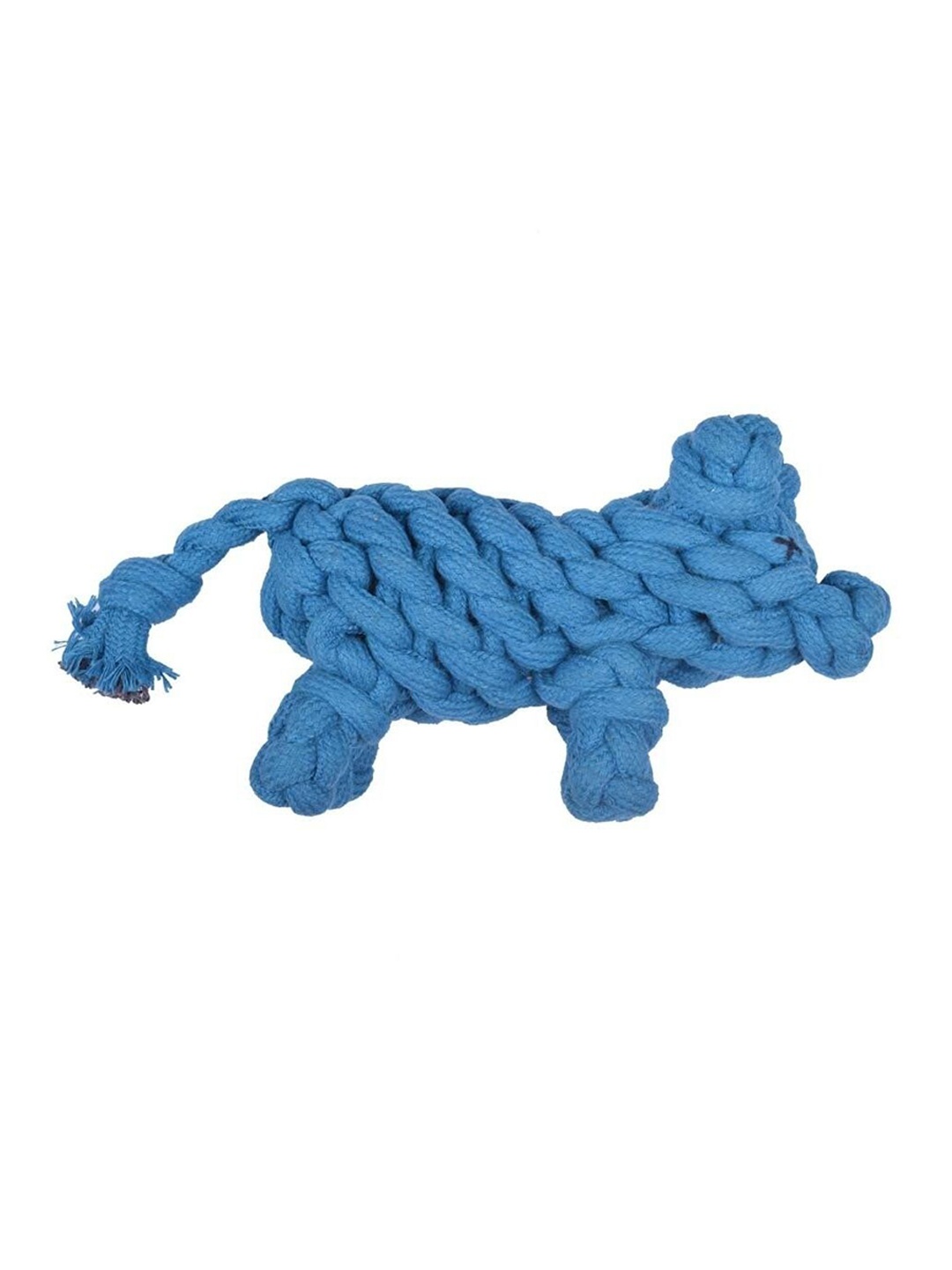 

Poochles Green Blue Pig Shaped Braided Rope Dog Toy
