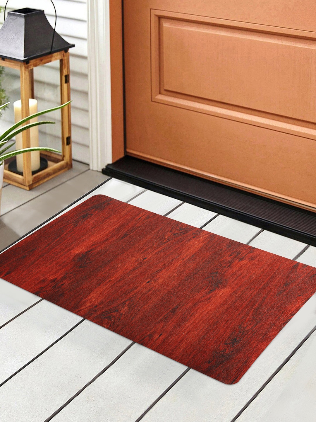 

HOSTA HOMES Maroon Digitally Printed Anti-Skid Doormat