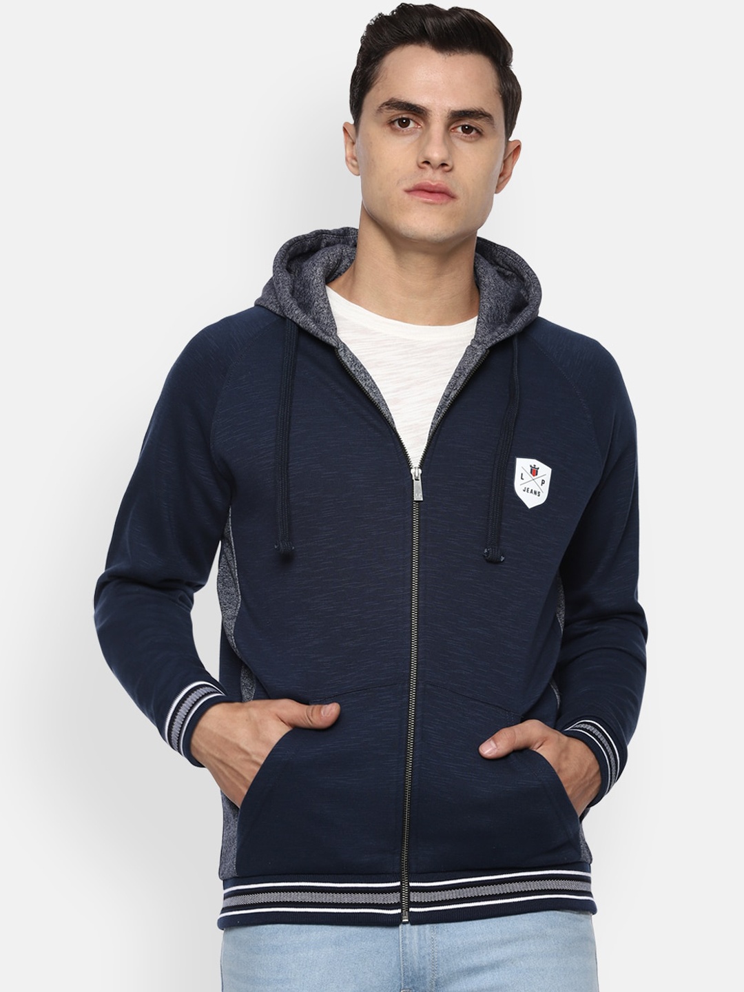 

Louis Philippe Jeans Men Navy Blue Solid Sweatshirt