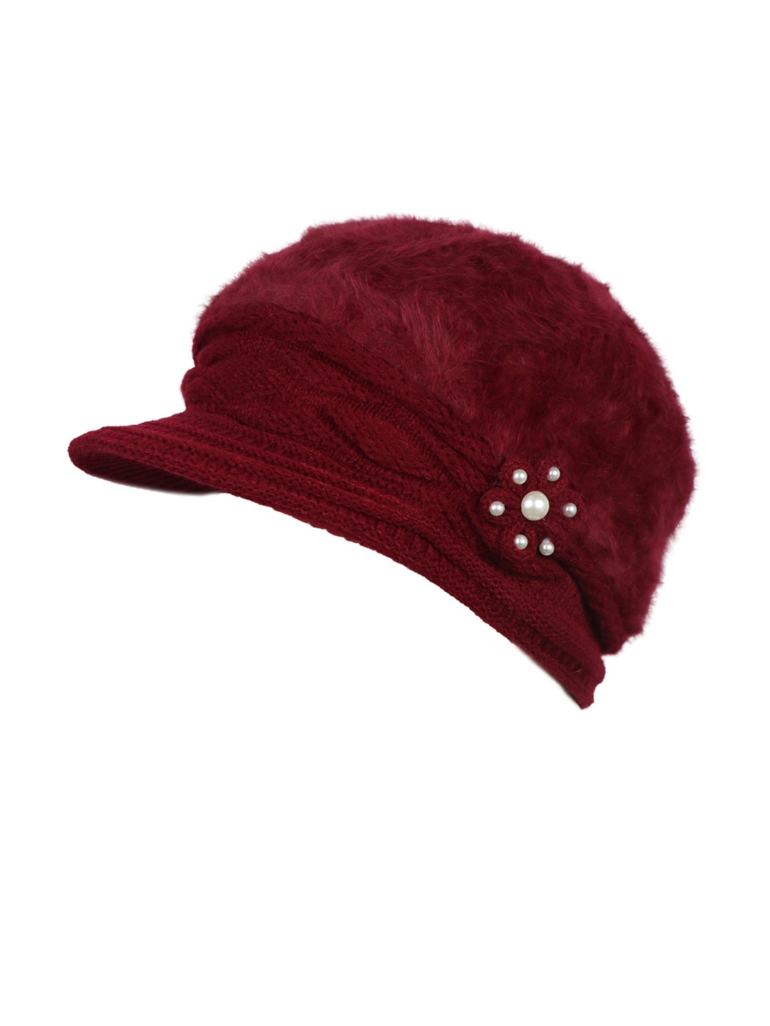 

iSWEVEN Unisex Maroon Self-Design Visor Cap