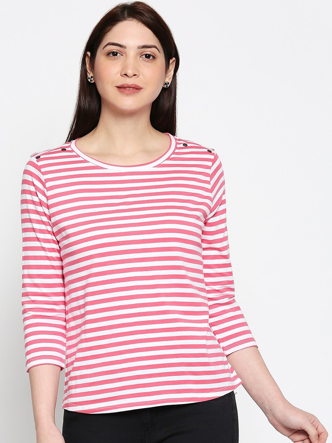 

People Women White Striped Top