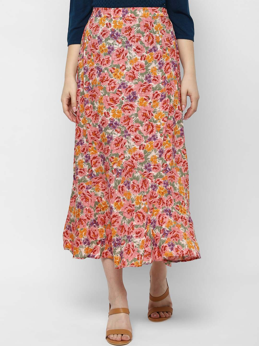 

AMERICAN EAGLE OUTFITTERS Women Pink & Purple Printed A-Line Maxi Skirt