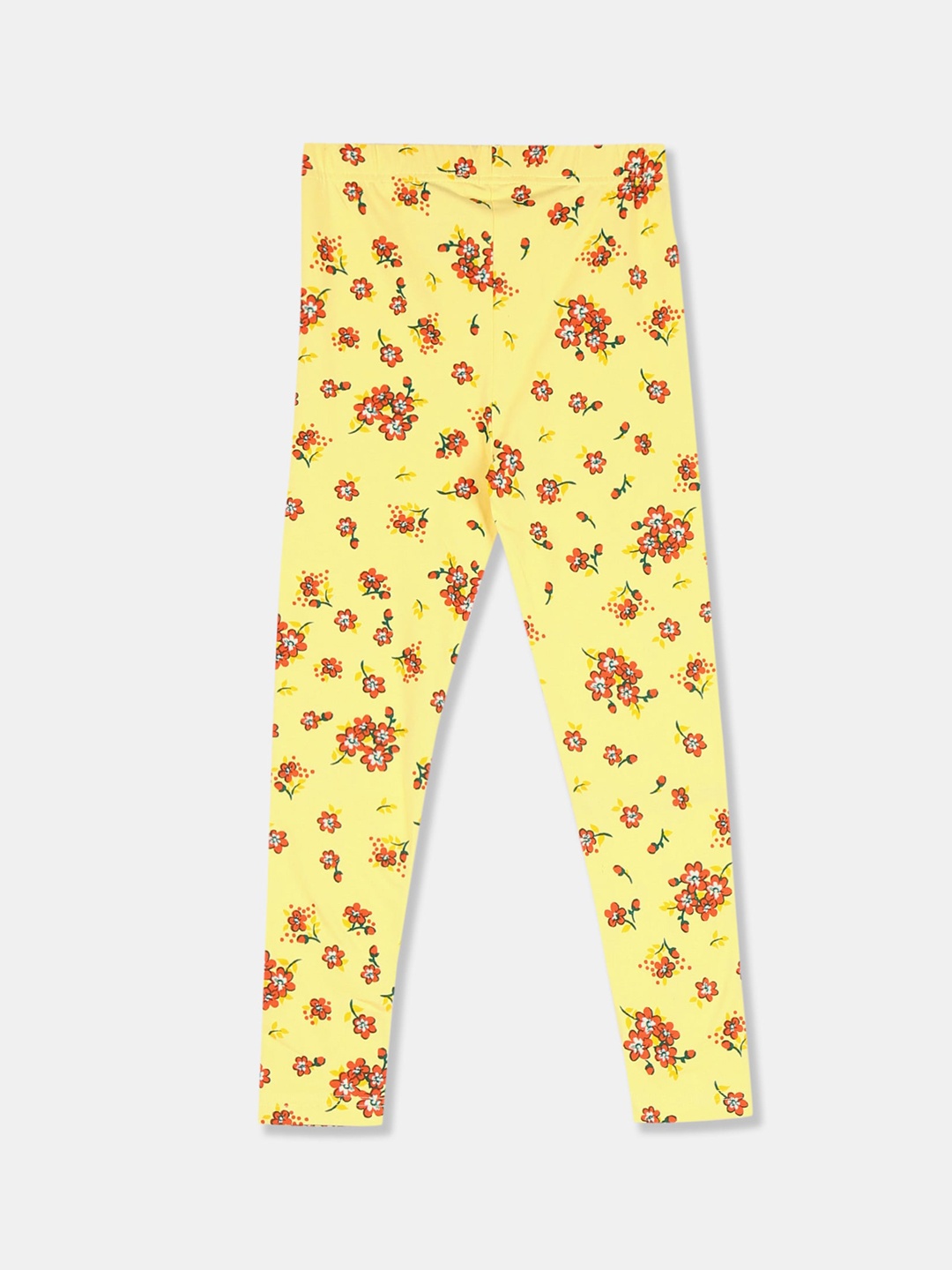 

Cherokee Girls Yellow & Orange Printed Ankle-Length Leggings