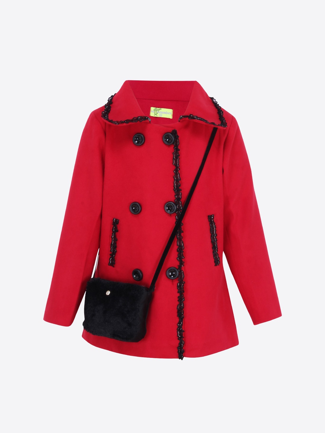 

CUTECUMBER Girls Red Solid Tailored Jacket