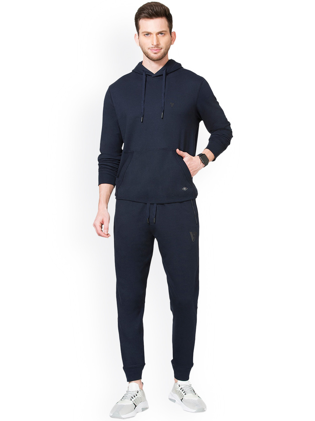 

Van Heusen Athleisure Men Solid G99+ Antiviral Ultra Soft Joggers, Navy blue