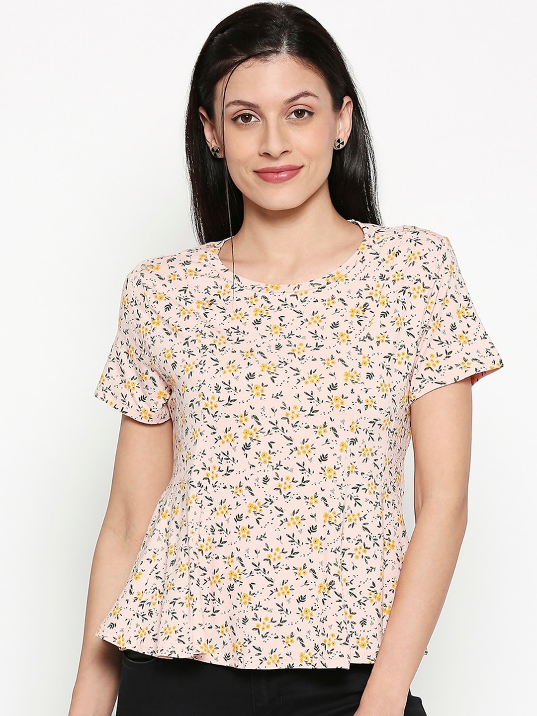

People Women Multicoloured Printed Peplum Top, Multi