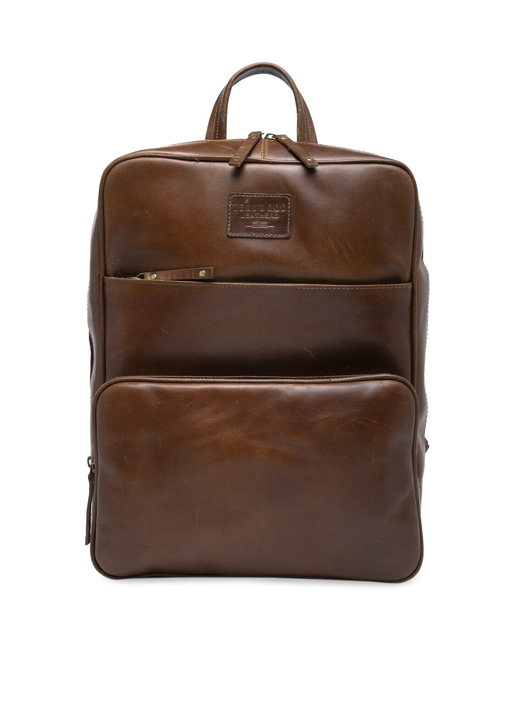 

Teakwood Leathers Unisex Tan Brown Solid Medium Leather Backpack
