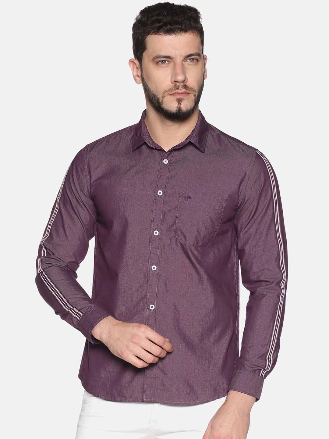 

Chennis Men Purple Slim Fit Solid Casual Shirt