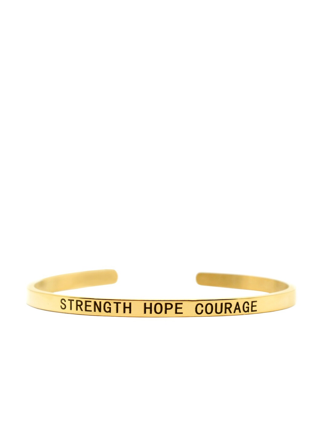 

Joker & Witch Gold-Plated Strength Hope Courage Mantra Cuff Bracelet