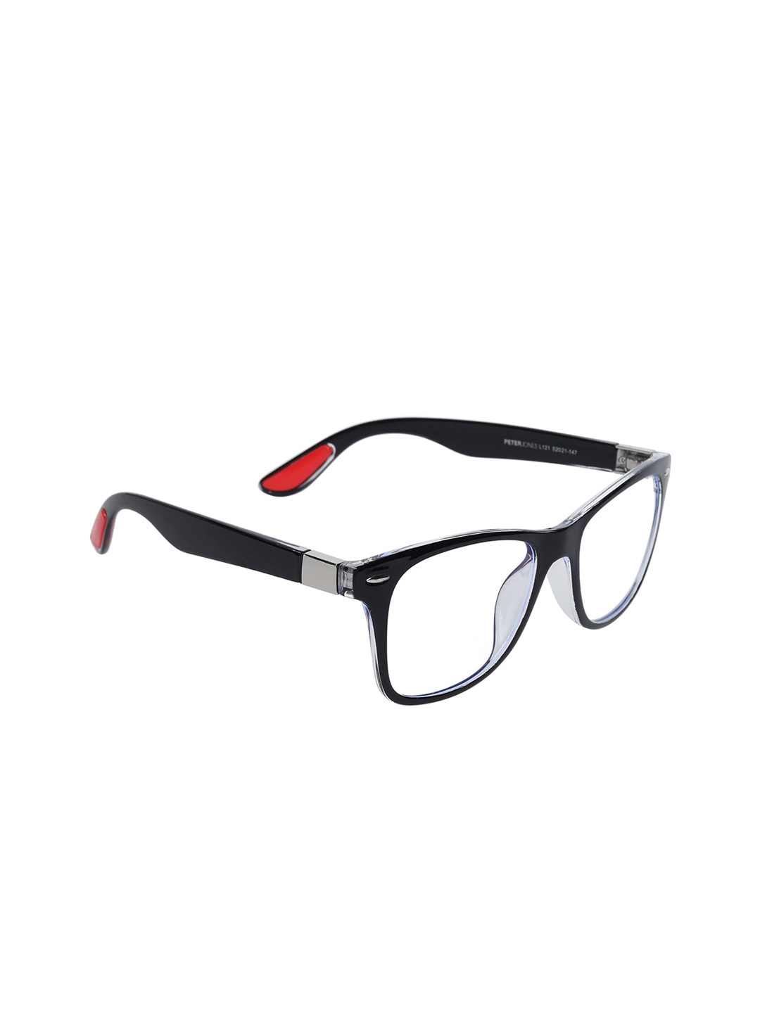 

Peter Jones Eyewear Unisex Solid UV 400, AG030 Light Blocking Full Rim Optical Rectangle Frames, Black