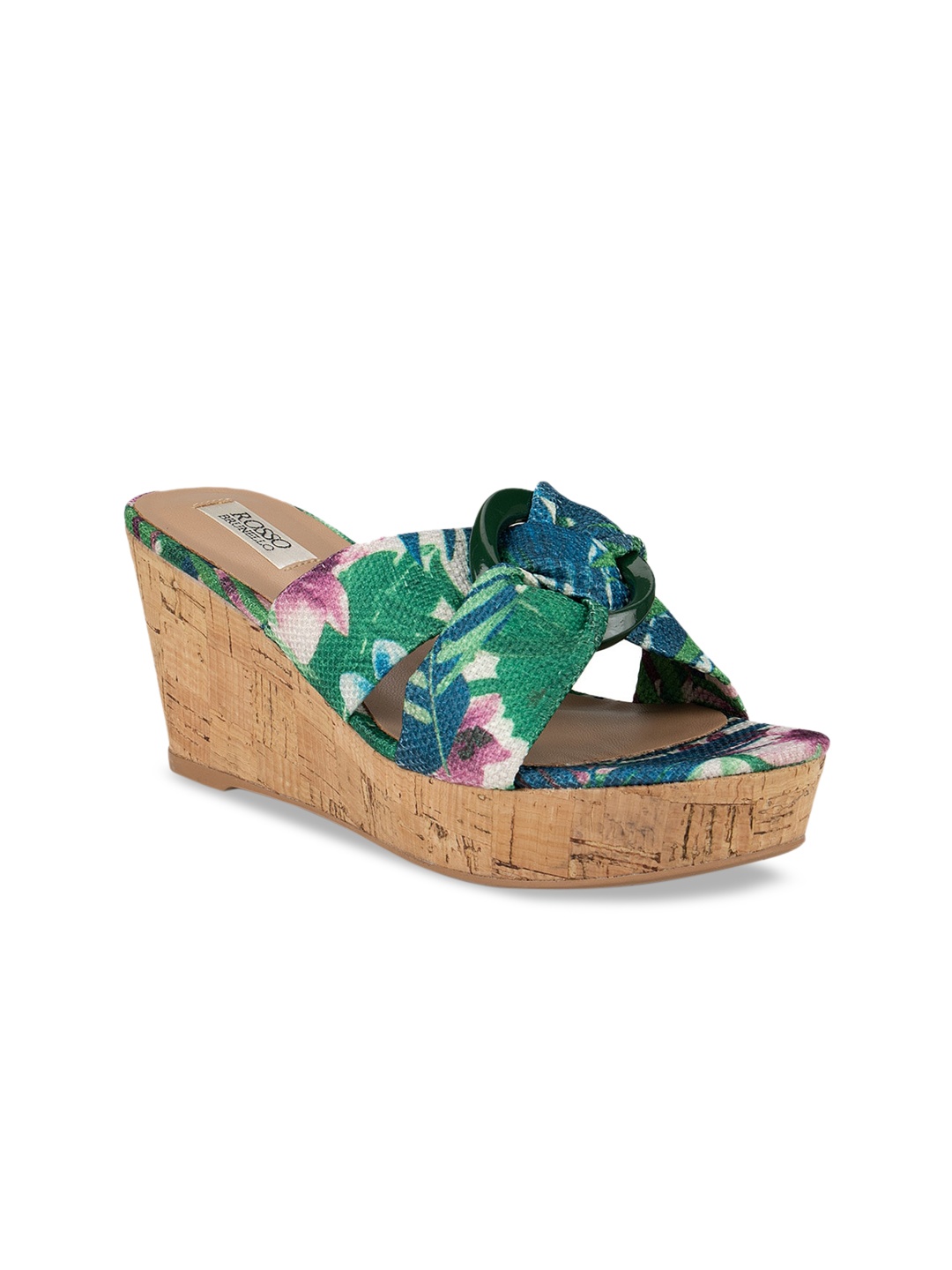 

ROSSO BRUNELLO Women Green Printed Wedges