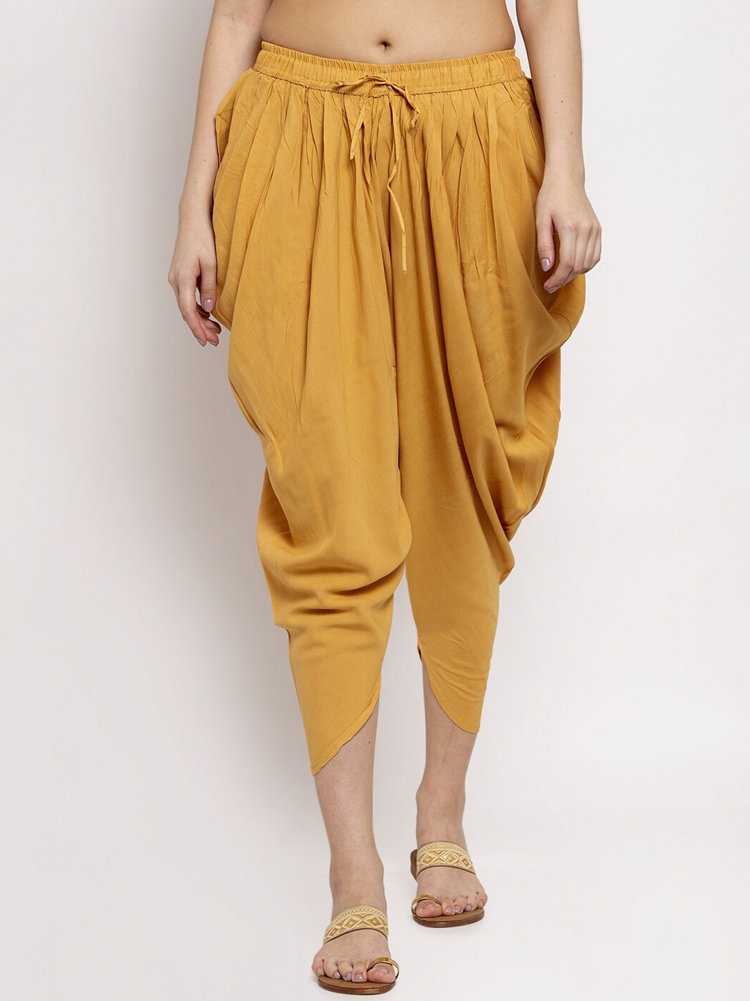 

Miaz Lifestyle Women Beige Solid Dhoti Salwar, Yellow