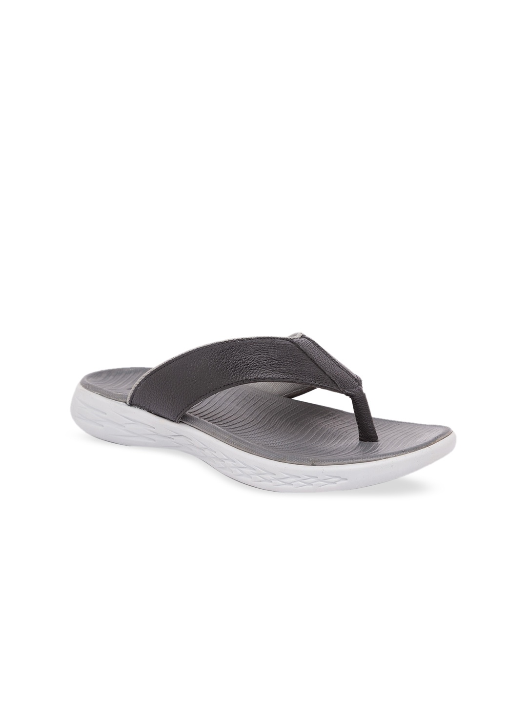 

Regal Men Grey & White Solid Comfort Sandals