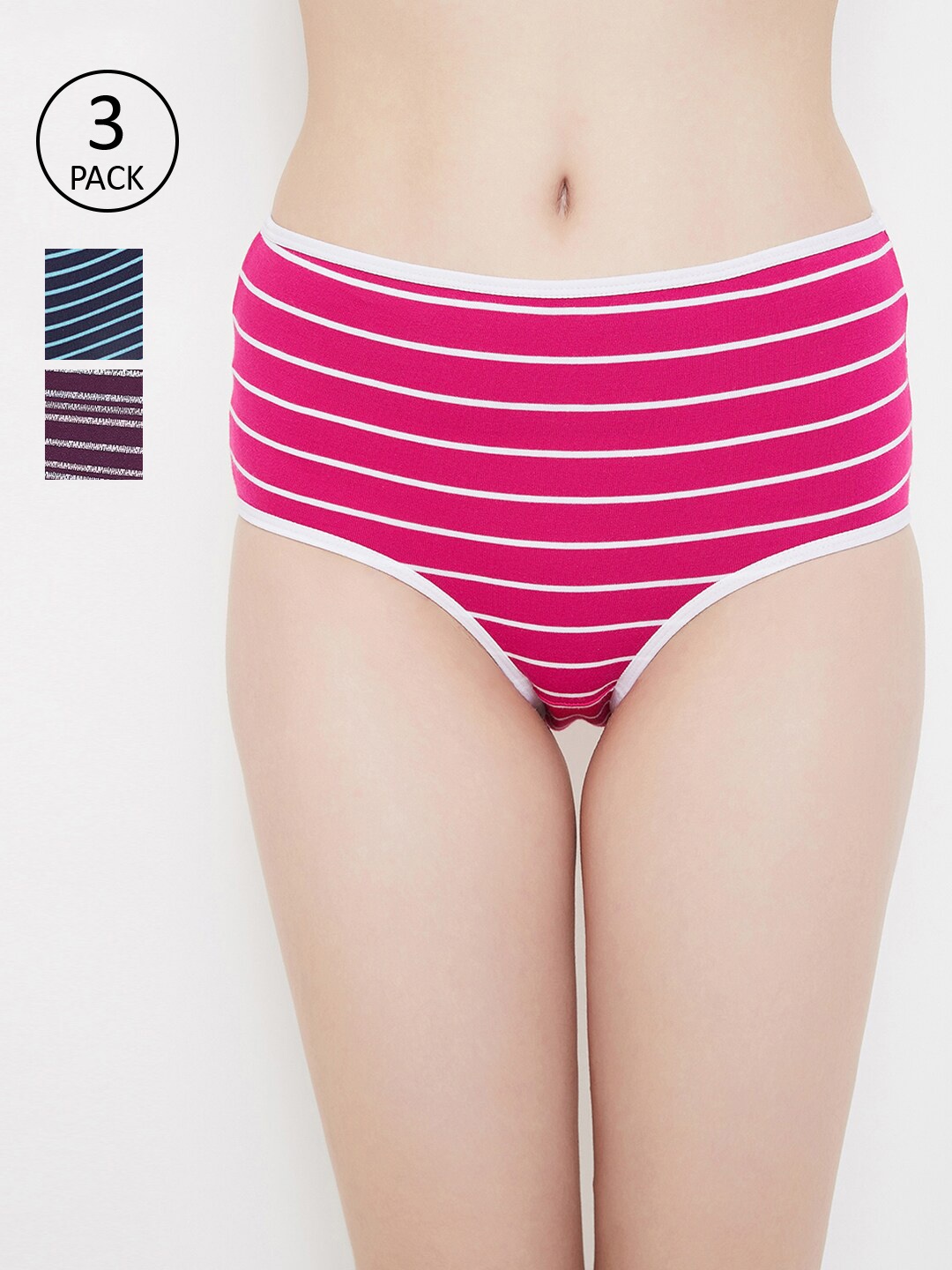 

Clovia Women Pack of 3 Assorted Hipster Briefs COMPNC791