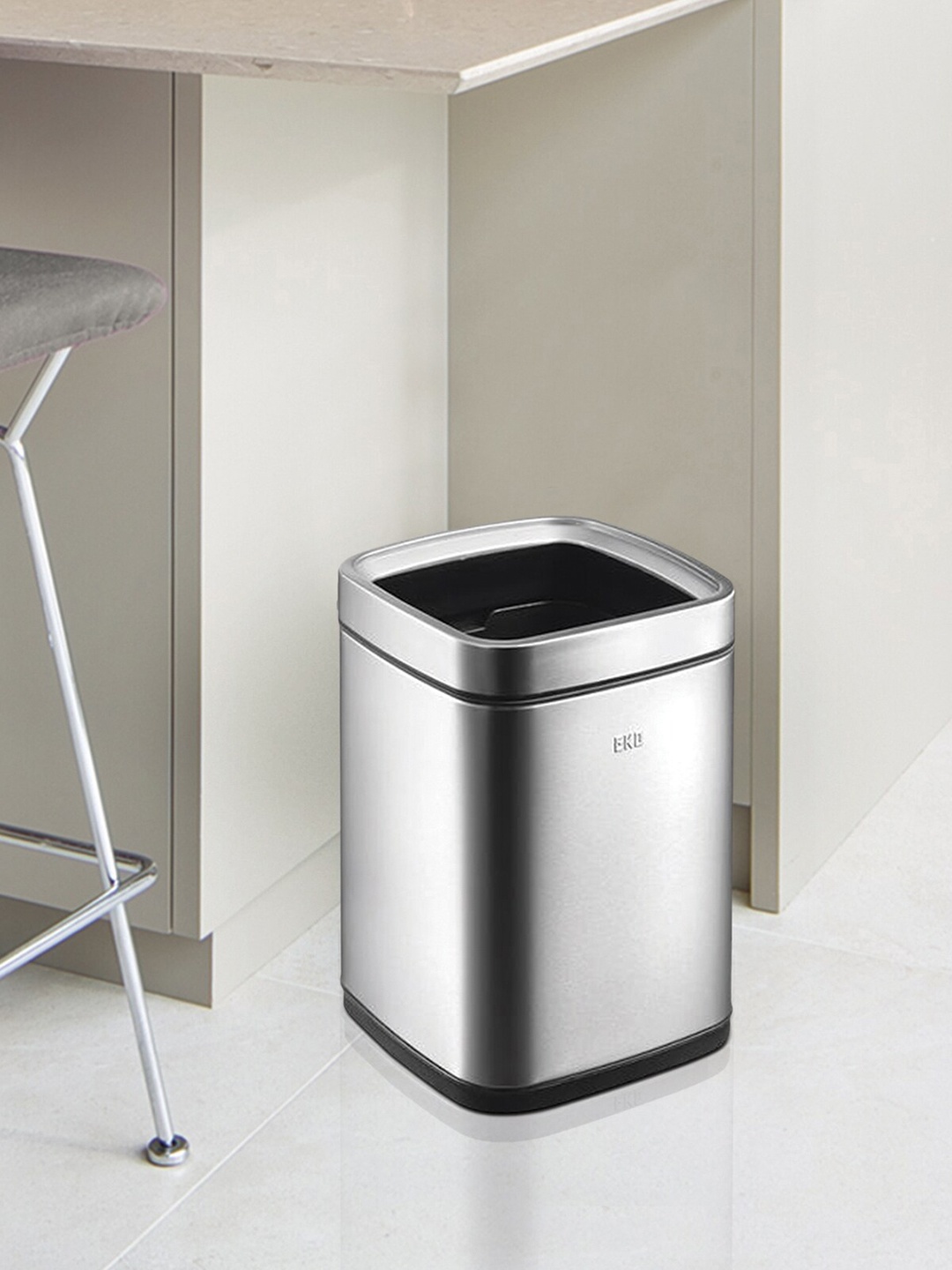 

OBSESSIONS Silver-Toned Solid Stainless Steel Open Bin 6 litre