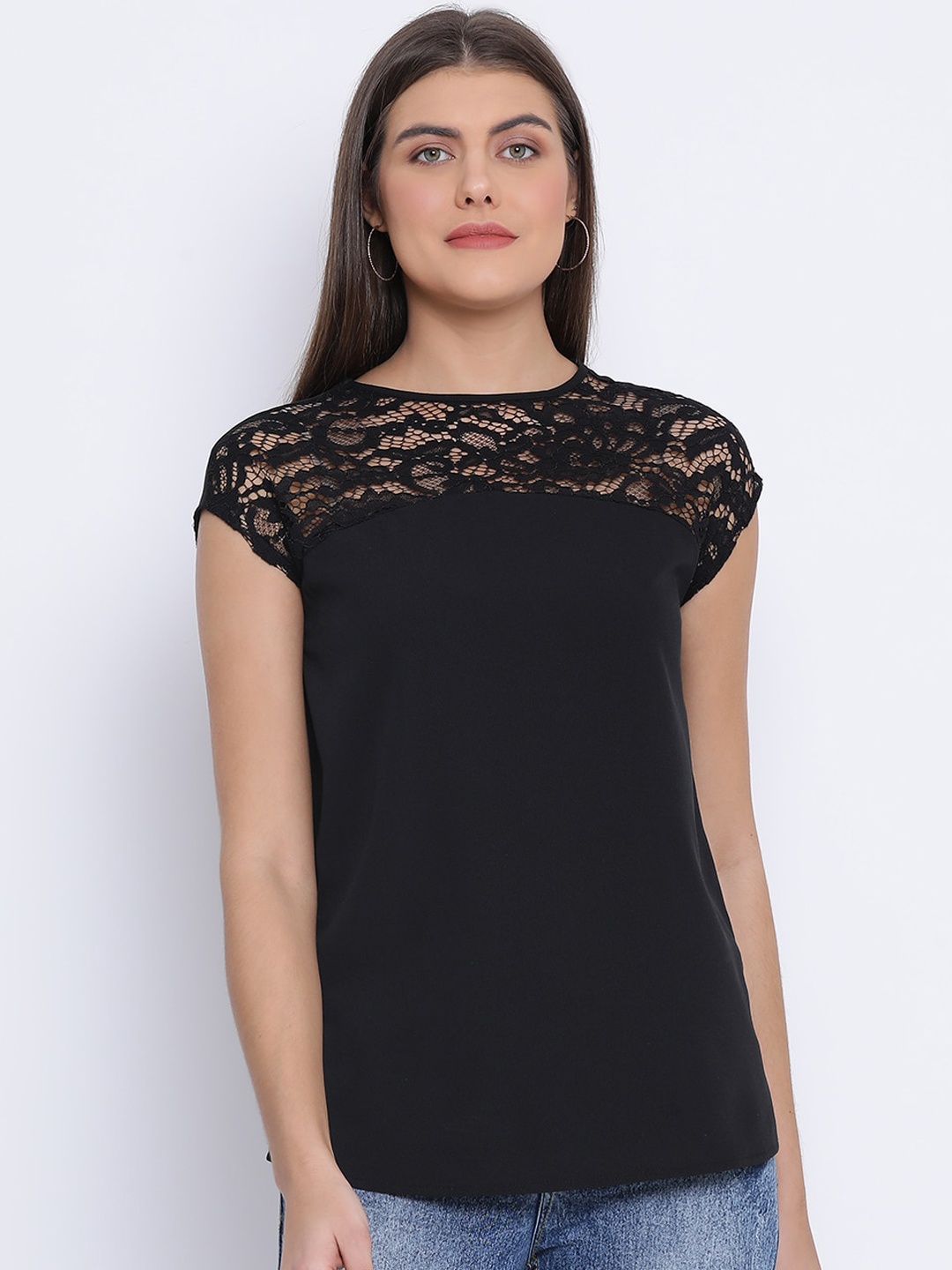 

Oxolloxo Women Black Self Design Top