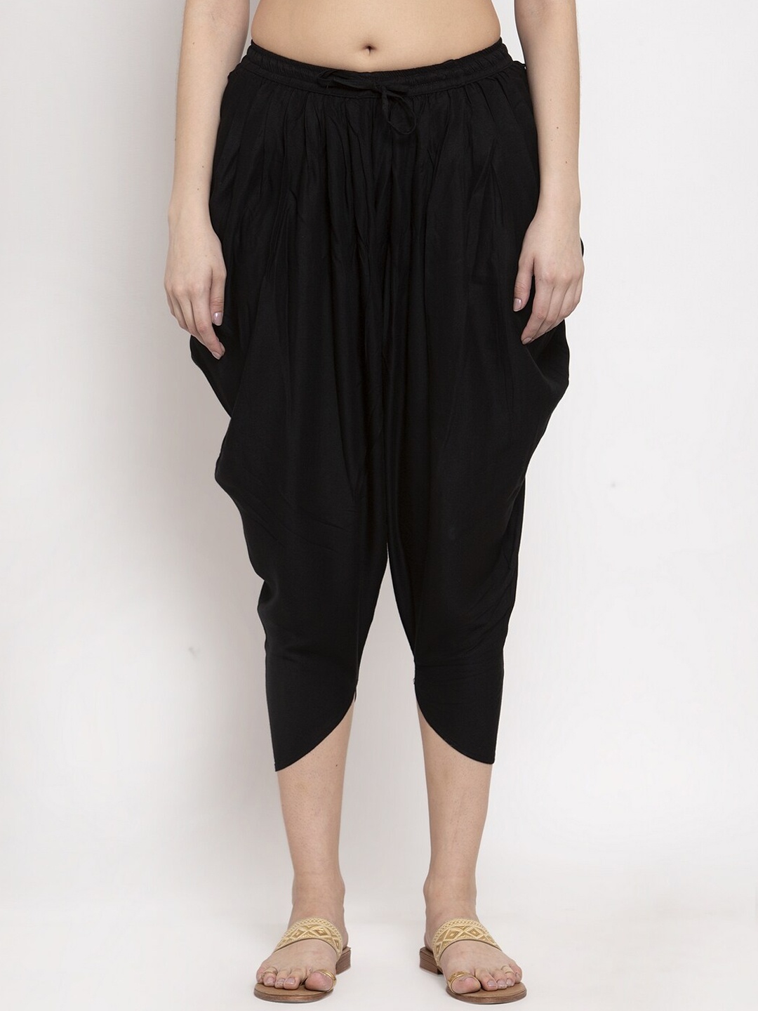 

Miaz Lifestyle Women Black Solid Dhoti Salwar