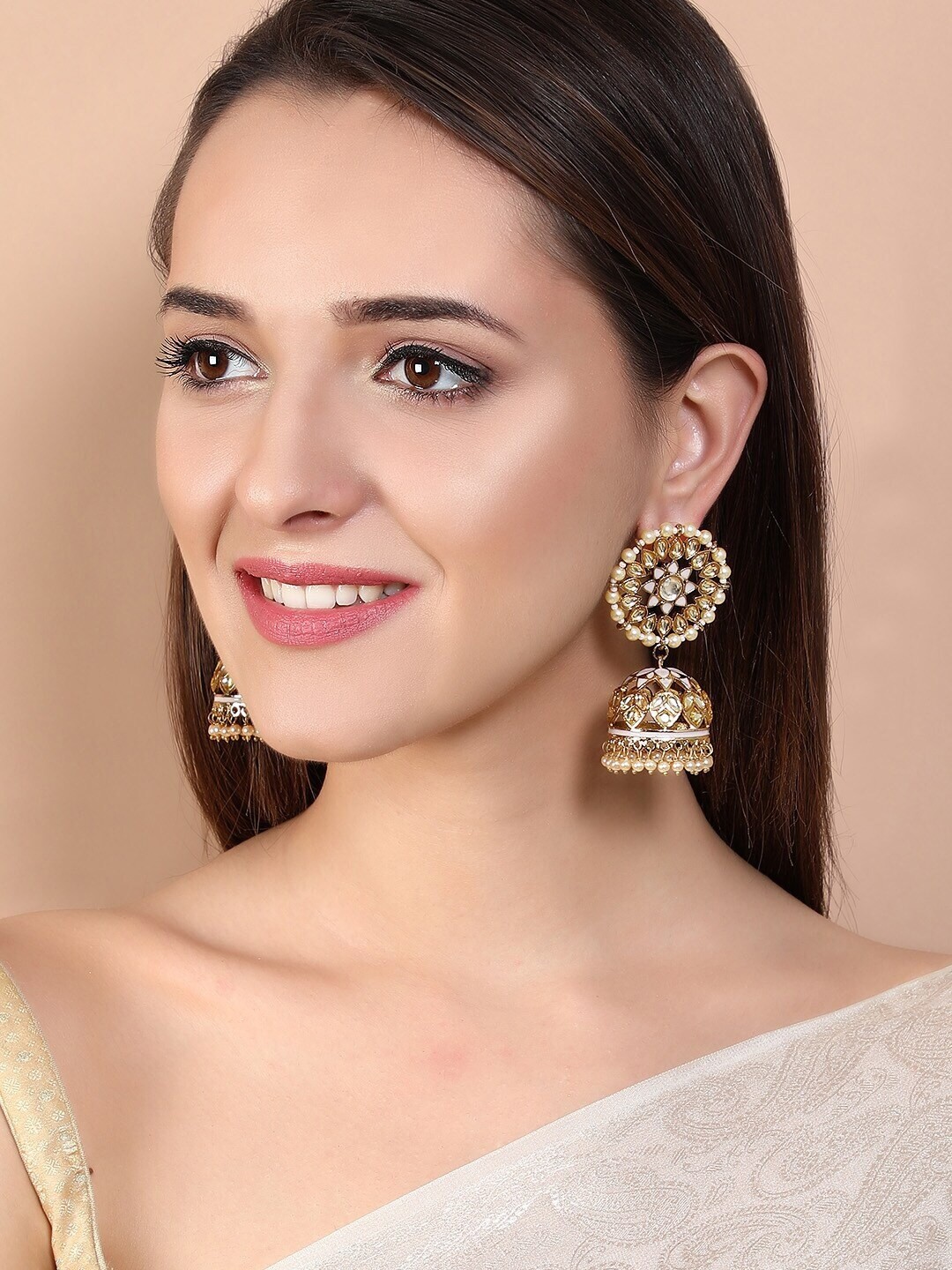 

Rubans Gold-Toned Contemporary Jhumkas