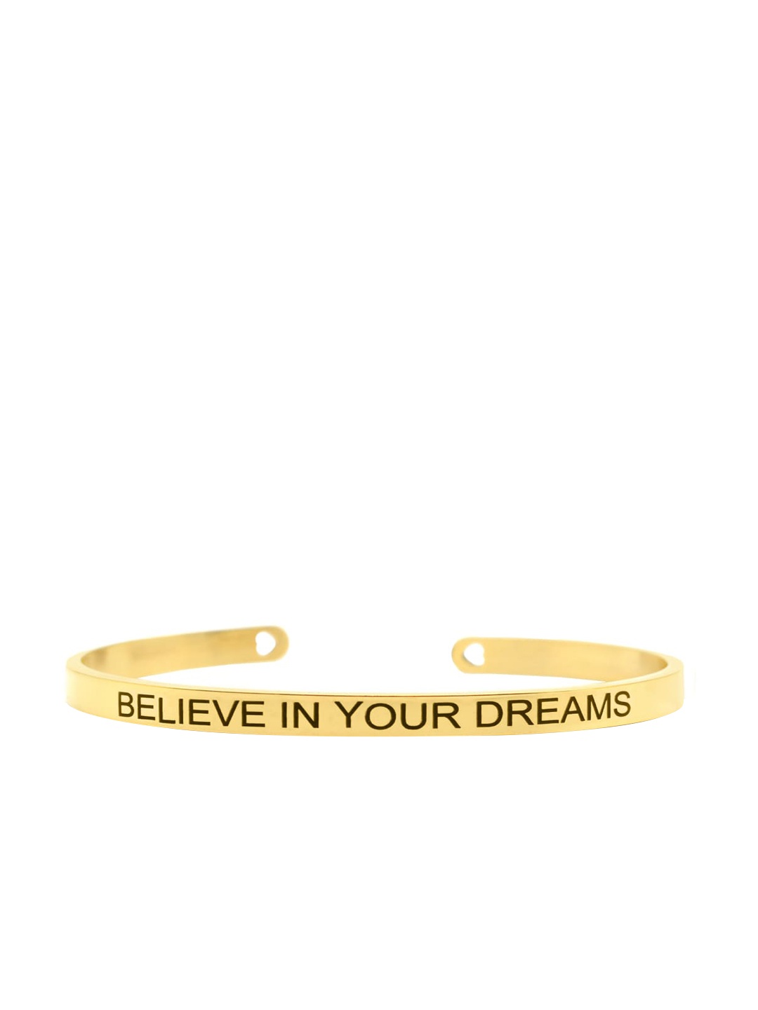 

JOKER & WITCH Gold-Plated Believe In Your Dreams Engraved Cuff Bracelet