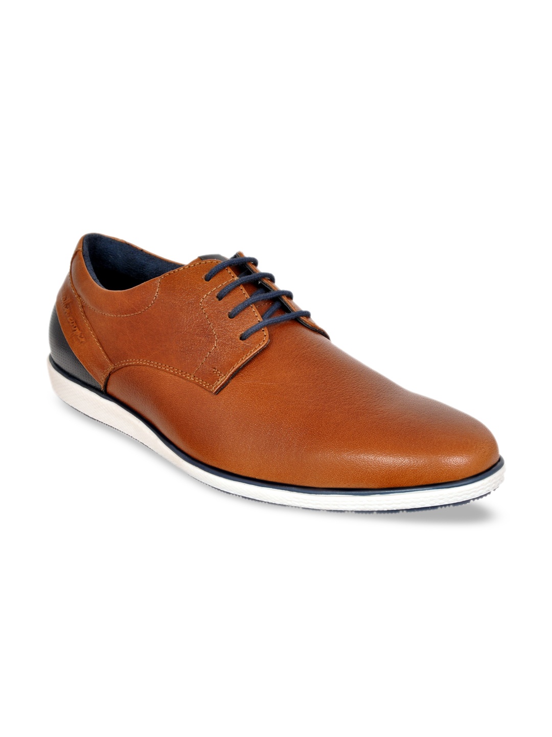 

Allen Cooper Men Tan Brown Leather Lightweight Derbys
