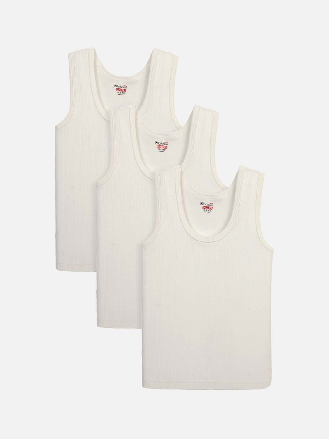 

BODYCARE INSIDER Unisex Infants Pack Of 3 White Solid Thermal Tops