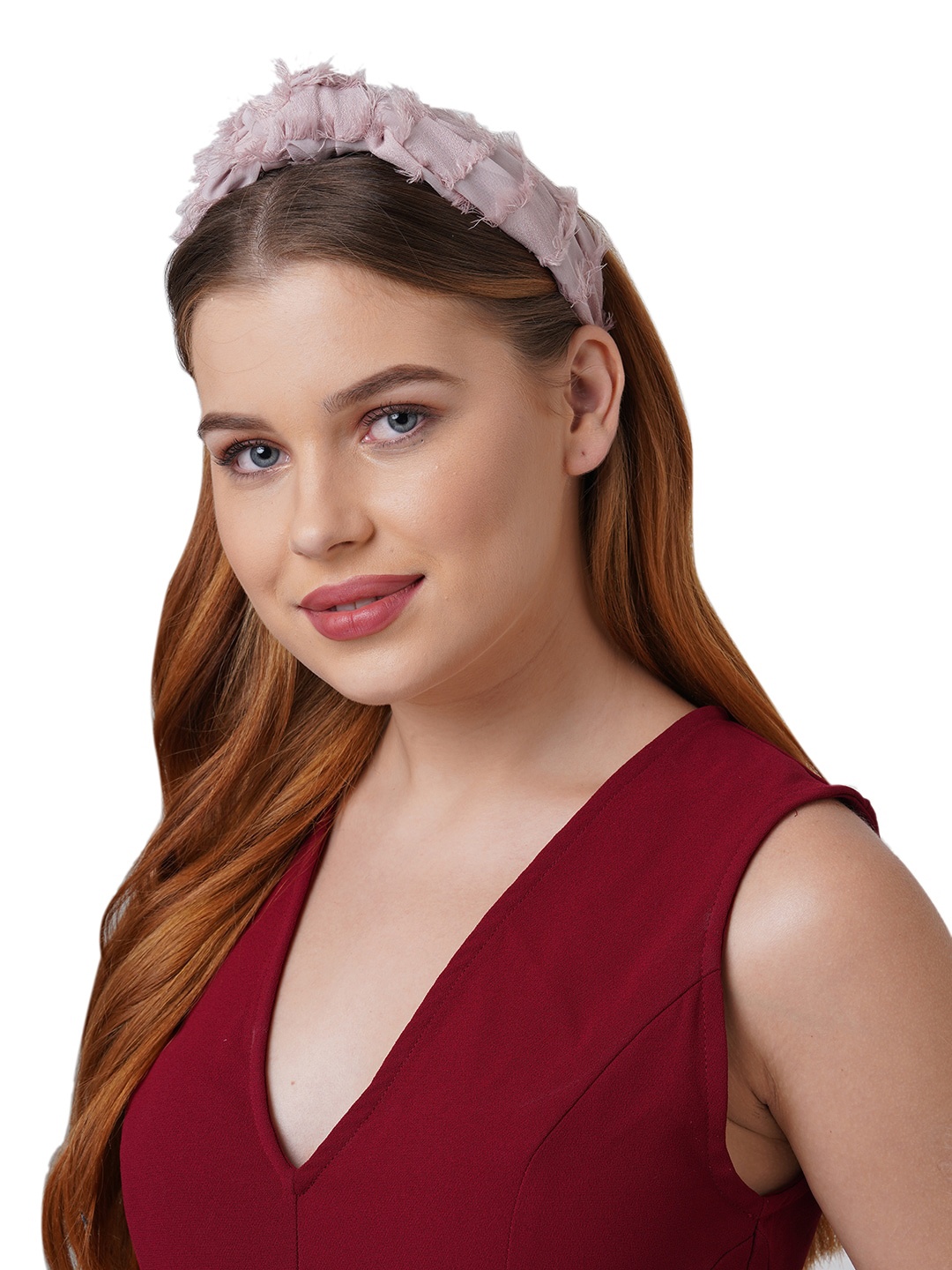 

ToniQ Women Pink Solid Frayed Knot Hairband