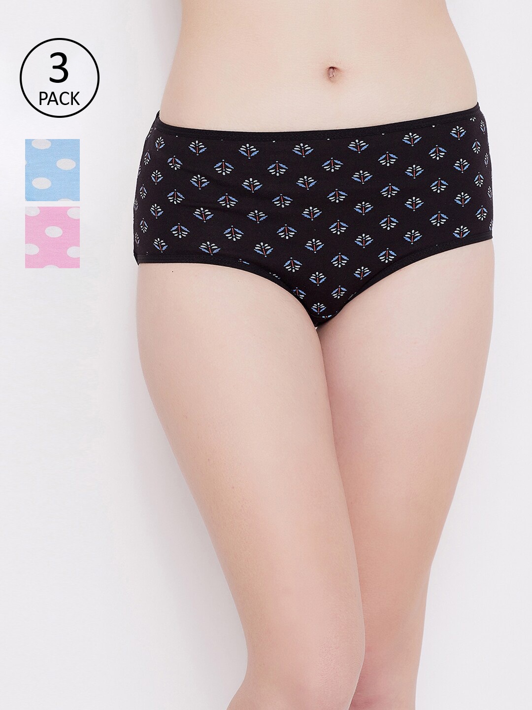 

Clovia Women Pack of 3 Assorted Basic Briefs COMPNC789