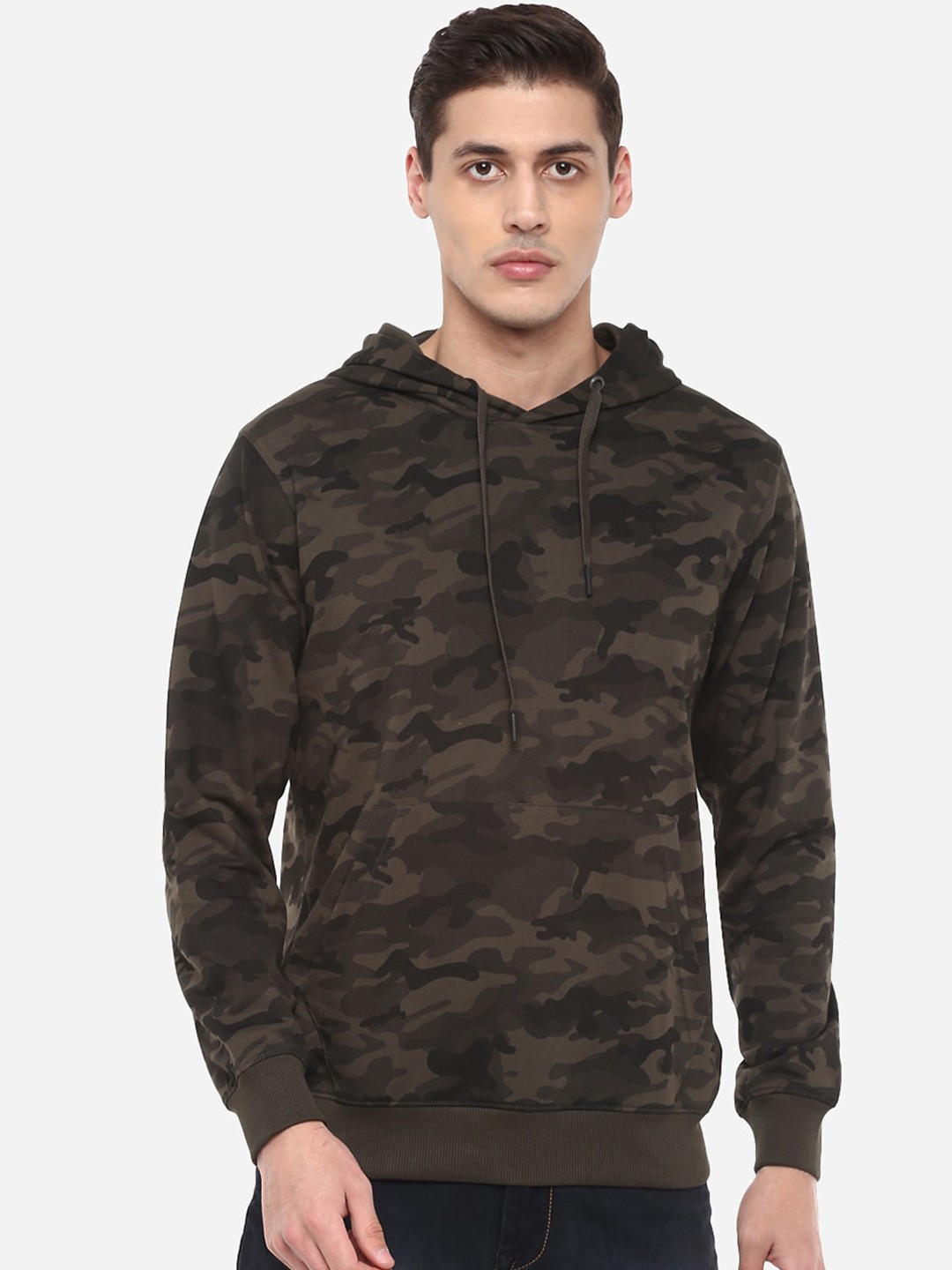 

Red Chief Men Olive Green Printed Sweatshirt