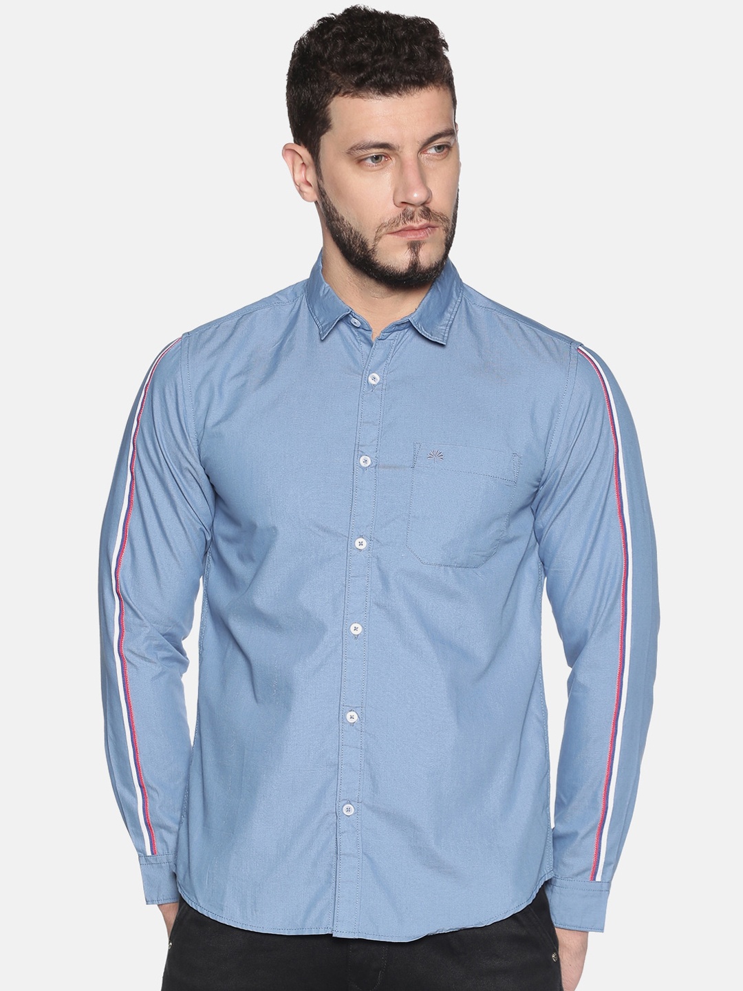 

Chennis Men Blue Slim Fit Solid Casual Shirt