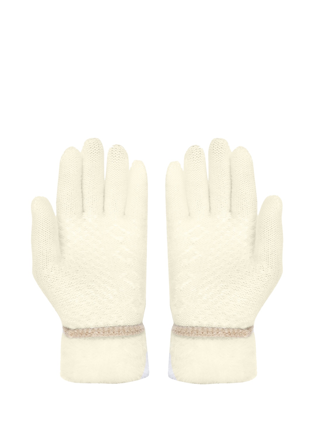 

FabSeasons Women Cream-Coloured Solid Winter Gloves