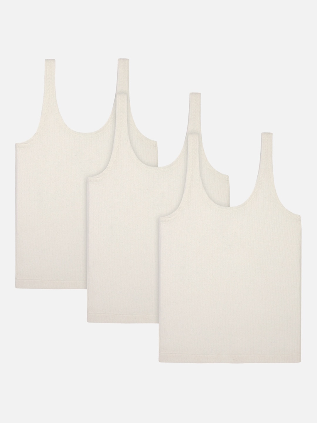 

BODYCARE INSIDER Girls Pack Of 3 White Solid Thermal Top
