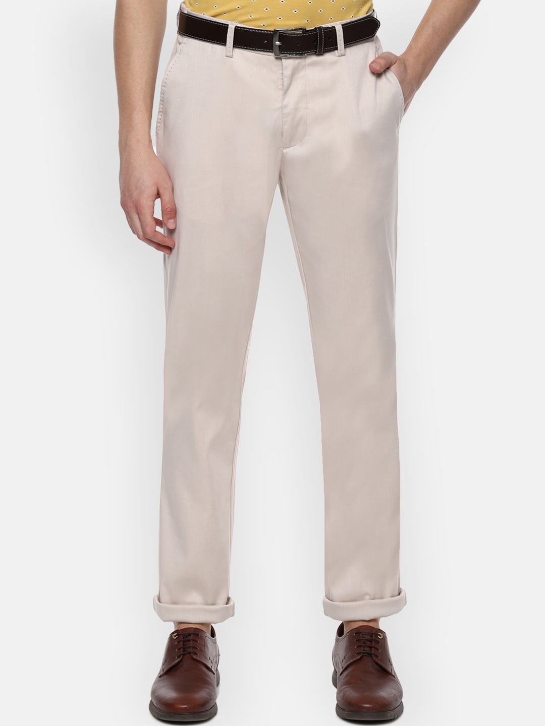 

Louis Philippe Sport Men Beige Straight Fit Solid Formal Trousers