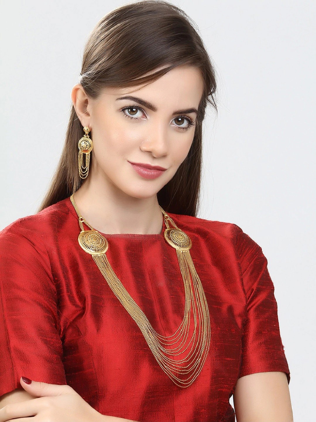 

Rubans Gold-Plated Multi-Stranded Handcrafted Jewellery Set
