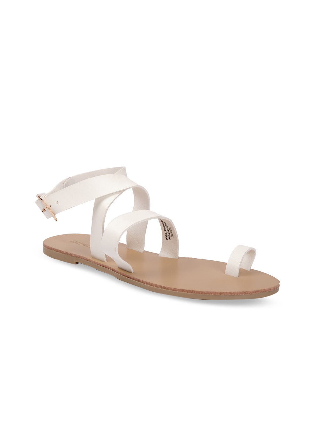 

FOREVER 21 Women White Solid One Toe Flats