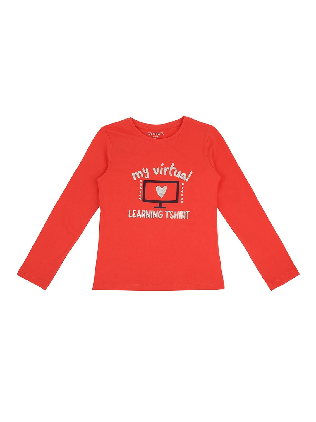 

Pantaloons Junior Girls Coral Printed Round Neck T-shirt