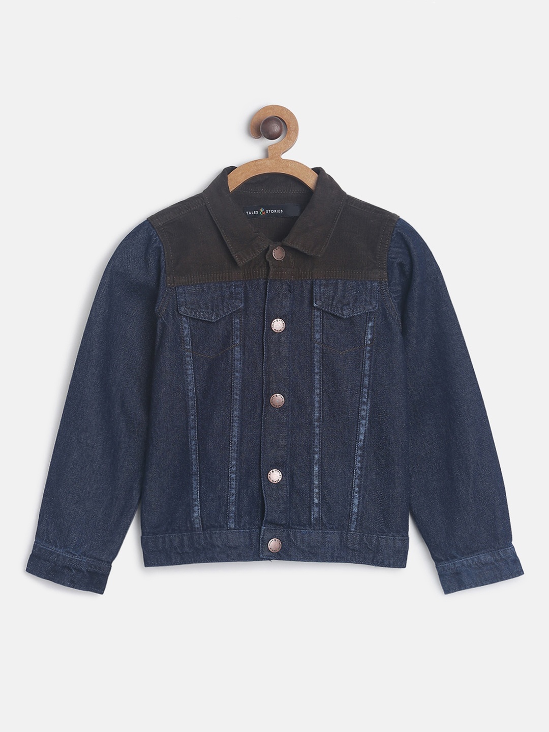 

TALES & STORIES Boys Blue Solid Denim Jacket