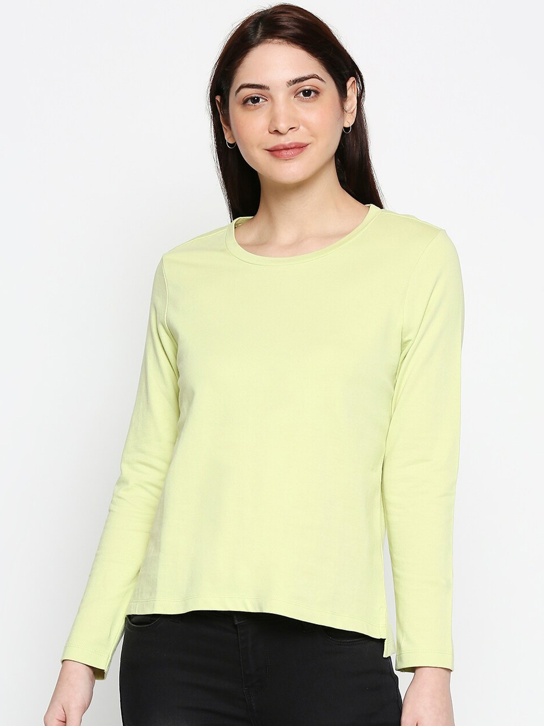 

Honey by Pantaloons Women Lime Green Solid Knitted Top