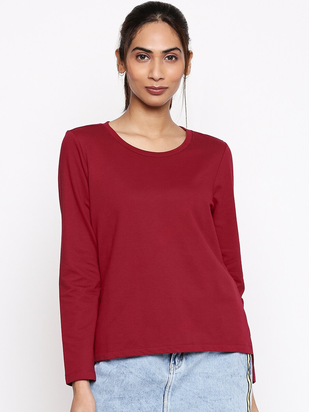 

Honey by Pantaloons Women Red Solid Top, Maroon