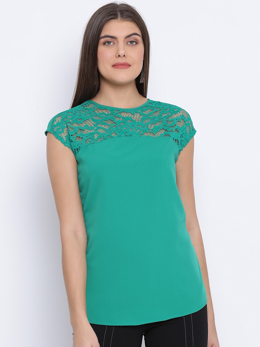 

Oxolloxo Women Green Self Design Top