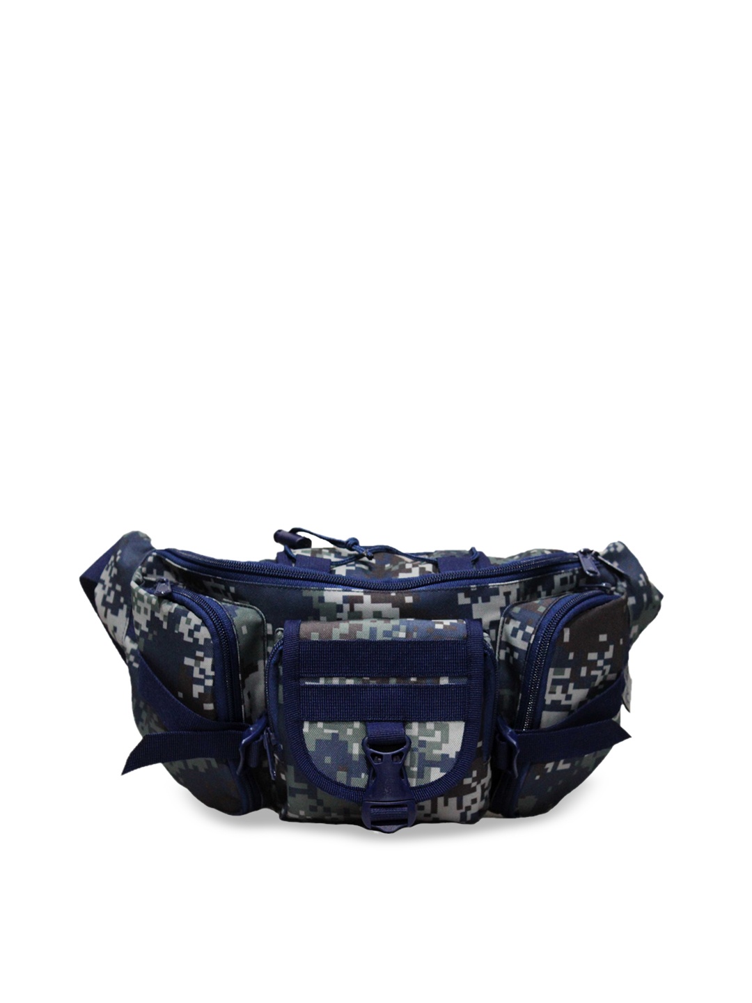 

F Gear Unisex Navy Blue & Grey Camouflage Printed Waist Pouch