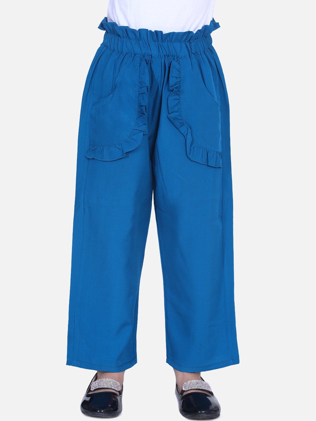 

Cutiekins Girls Blue Solid Straight Palazzos