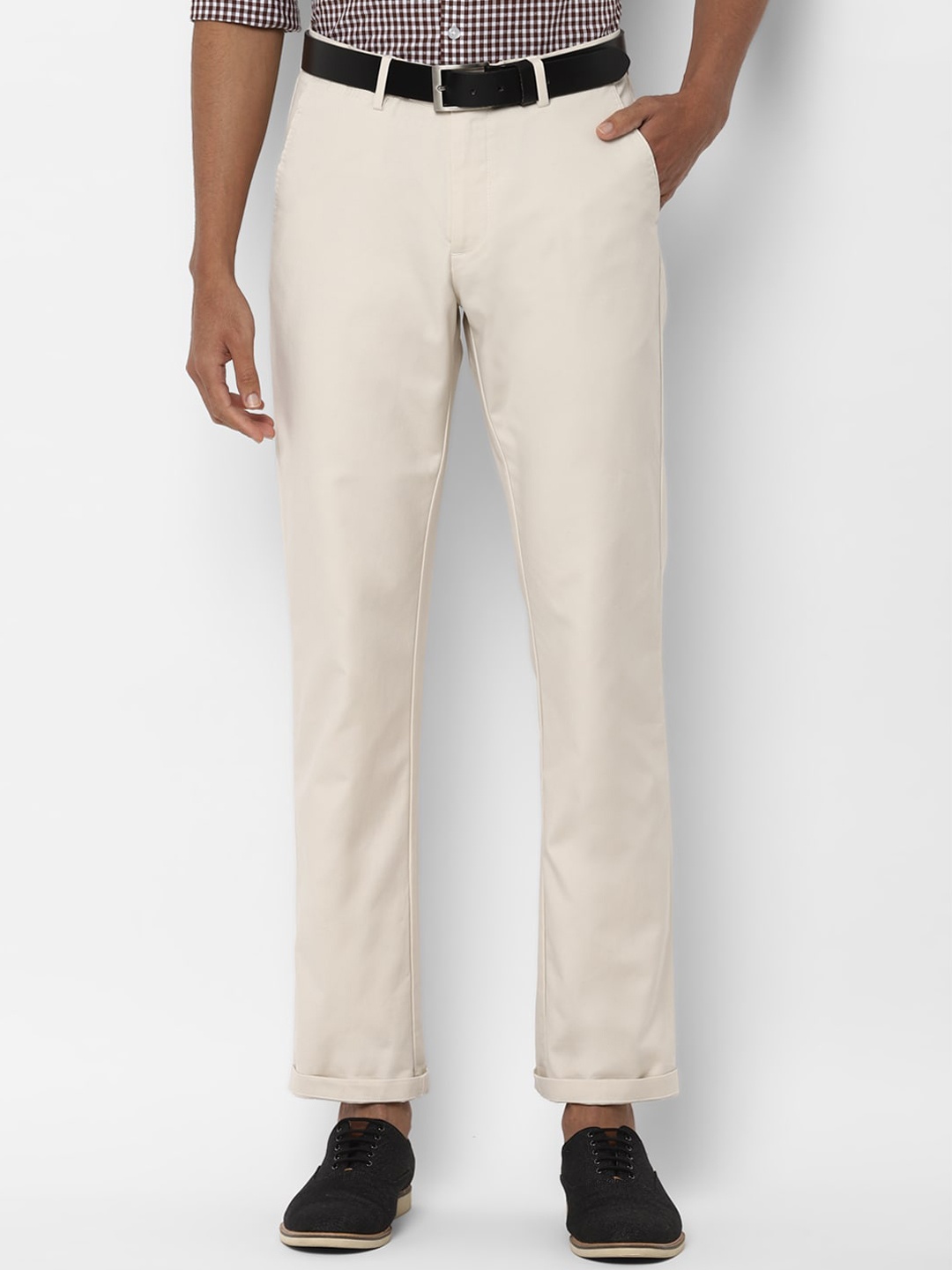 

Allen Solly Men Beige Regular Fit Solid Formal Trousers