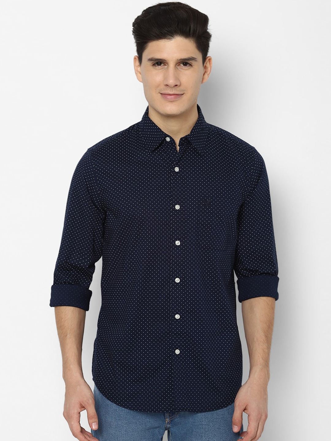 

AMERICAN EAGLE OUTFITTERS Men Navy Blue Slim Fit Printed Casual Shirt
