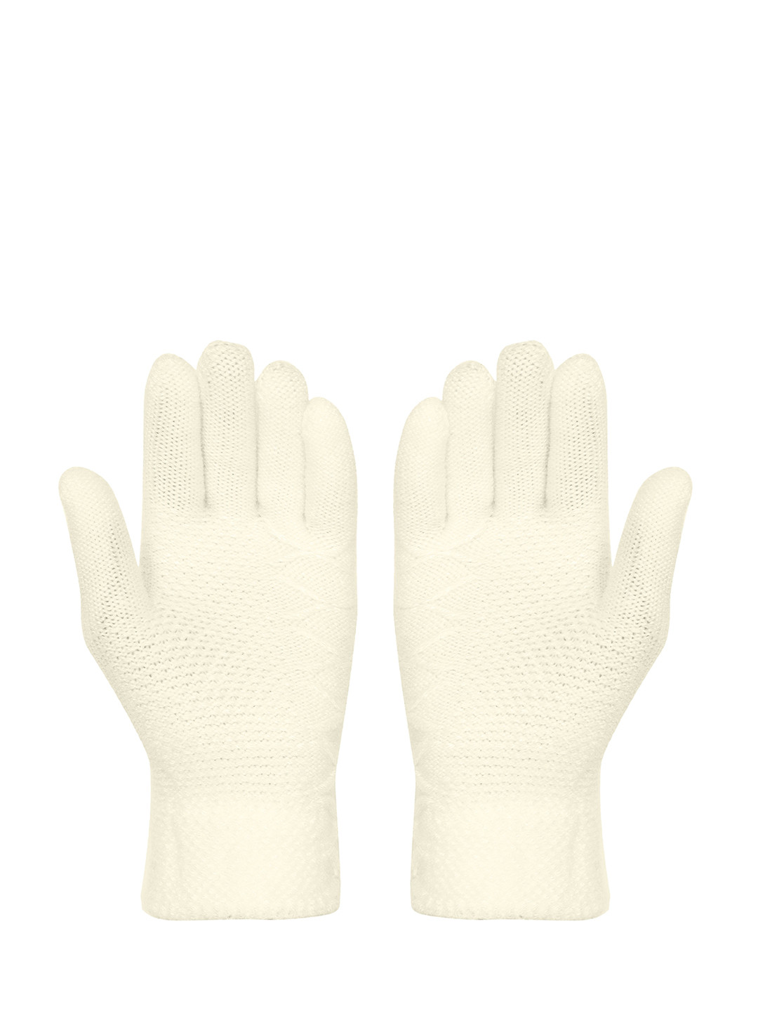 

FabSeasons Women White Self-Design Winter Gloves
